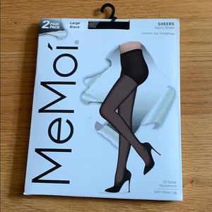 Black control top panty hose